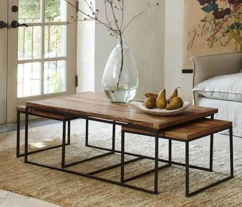 Center table available DM for order #namaslay #namaslaycustomstore #namaslaydecor #namaslayproducts Railroad Tie, Coffee Table Base, Artisan Furniture, Nesting Coffee Tables, Metal Coffee Table, Iron Furniture, Coffee Table Design, Diy Table, Nesting Tables