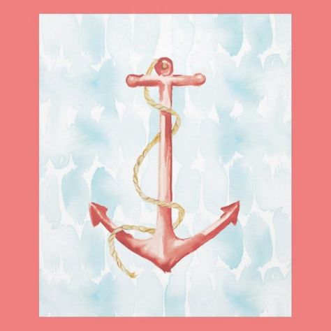 Orange Watercolor Anchor Fleece Blanket Christian Watercolor, Watercolor Anchor, Orange Watercolor, Cards Watercolor, Wild Apple, Watercolor Red, Art On Canvas, Classic Art, Amazing Art