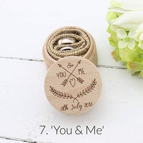 The Laser Engraving Company Personalised Wedding Ring Box - Ring Bearer Box - Proposal Ring Box - Engagement Ring Holder: Amazon.co.uk: Jewellery Engagement Ring Holder, Wood Ring Box Wedding, Wooden Ring Box Wedding, Personalised Wedding Ring Boxes, Engagement Ring Holders, Wooden Wedding Ring, Personalized Wedding Rings, Wood Wedding Ring, Proposal Ring Box