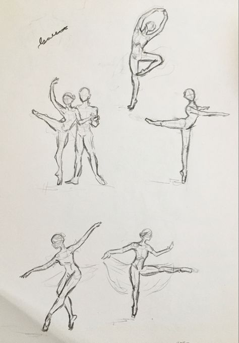 Ballet Drawing Reference Poses, Ballerina Puppet Drawing, Someone Dancing Drawing, Ballet Dancers Drawing Sketches, Ballet Sketch Poses, Ballet Aesthetic Drawing, Ballet Art Reference, Balerina Drawing Poses, Ballet Pose Reference Drawing