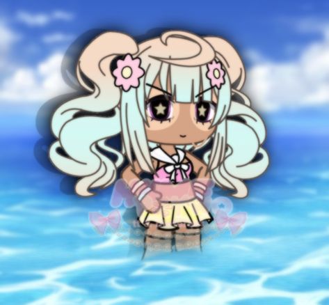 ☆ kiyu Tropical Gacha Oc, Gyaru Gacha Life, Gyaru Gacha Oc, Gacha Gyaru, Manba Gyaru, Tropical Core, Gacha Ocs, Gyaru Fashion, Gacha Outfits