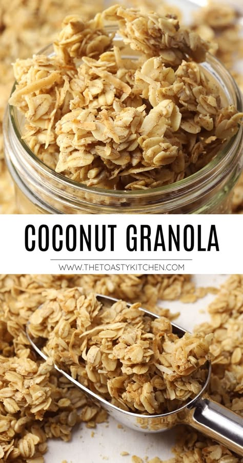 Toasted Coconut Granola, Toasted Coconut Granola Recipe, Granola With Coconut Flakes, What To Eat Granola With, Sunflower Seed Granola, Toasted Granola Recipe, Unique Granola Recipes, Granola Recipes Homemade, Soft Granola Recipe