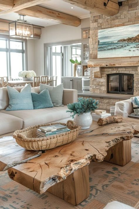 29 Coastal Decor Living Room Tips for a Breezy Beach Vibe Lake House Living Room Ideas Cozy, Cozy Nautical Living Room, Living Room Beach Theme, Cozy Beach Living Room, Coastal Farmhouse Living Room Decor, Coastal Rustic Living Room, Coastal Lounge, Coastal Living Rooms Ideas, Cozy Coastal Living Room