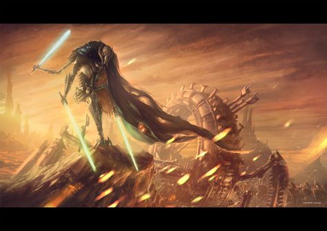 General Grievous by ccorne on @DeviantArt General Grievous, Continental Drift, Zero Hour, Star Wars Character, Battle Droid, Star Wars Concept Art, Star Wars Wallpaper, Star Wars Artwork, Star Wars Fan Art