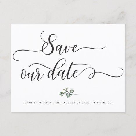 Elegant Handwritten Calligraphy Save our Date Announcement Postcard #Wedding #Invitations #Marriage #SaveTheDateWeddingInvitations Postcard Wedding, Save Our Date, Save The Date Designs, Handwritten Calligraphy, Cards Invitation, Calligraphy Handwriting, Beautiful Wedding Invitations, Fun Wedding Invitations, Simple Wedding Invitations