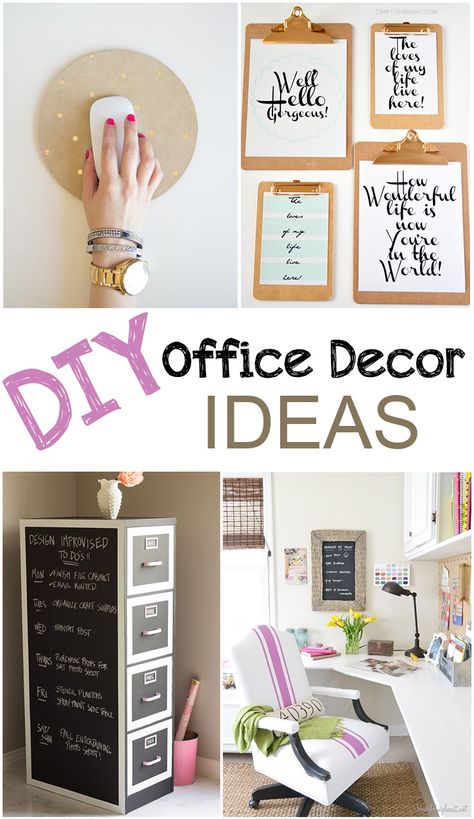 I’m really in love with my small office in the spare bedroom. I finally feel like a grown up now that I have one. However, office supplies can get pricey and they don’t exactly look all that nice. So here are some things I plan to do to spice up my office décor and supplies. Diy Office Decor, Office Decor Ideas, Desk Area, Kitchen Craft, Cubicle Decor, Diy Office, Office Makeover, Office Crafts, Craft Room Office