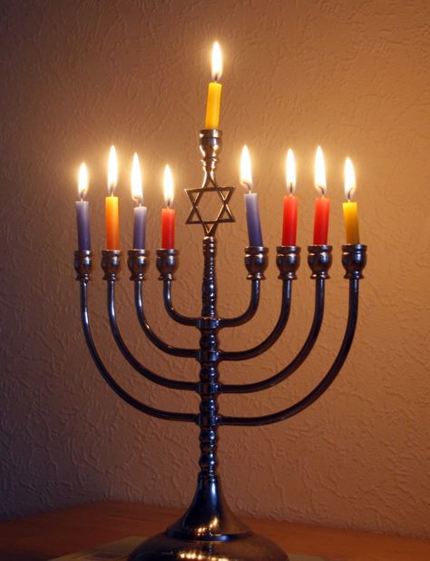 Jewish Christmas, Hanukkah Lights, Holiday Centers, Hanukkah Candles, Hebrew Bible, Mural Ideas, Hanukkah Menorah, One Candle, Jewish Holidays