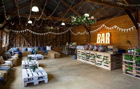 The best things to add to to your house to increase its value, from party barns to dressing rooms - Country Life Party Building Ideas, Shed Party Ideas, Have Fest, Party Barn Ideas, Barn Party Ideas, Garage Party Set Up Ideas, Party Barn Interior, Barn Party Decorations, Barn Dance Party