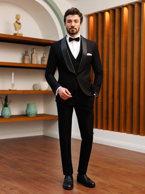 Black Slim-Fit Tuxedo 3-Piece