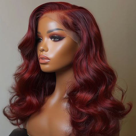 Fairwell Hairstyles, Red Hair Wig, Lux Hair, Wig Wavy, Chocolate Bunnies, Tape Ins, Red Wig, Wavy Wig, Pretty Hair Color