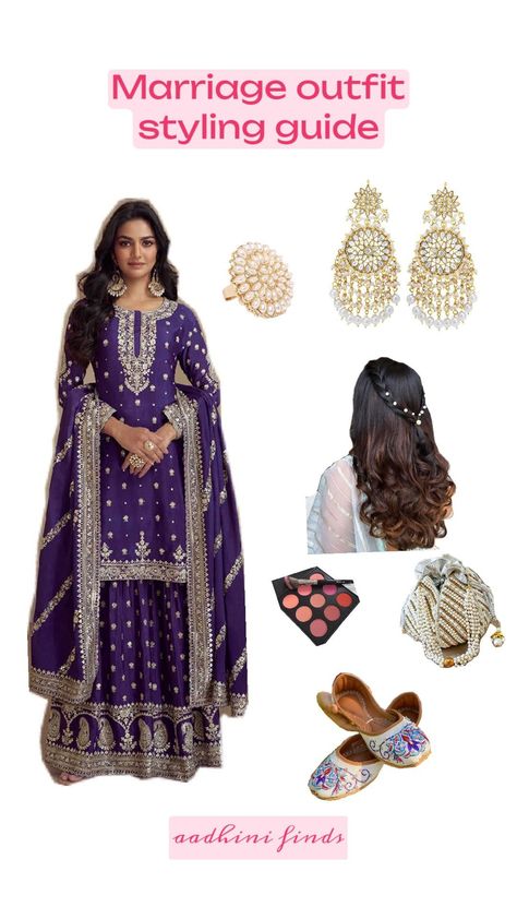 Attending a wedding? Shine in a stunning purple kurta set paired with elegant long pearl earrings and a matching ring. Complete your look with sophisticated white Indian footwear and a flawless nude makeup palette. This ensemble offers a perfect blend of traditional elegance and modern charm, ensuring you stand out in style. Click for more outfit inspirations and tips! 💜✨ #WeddingGuestStyle #PurpleKurta #ElegantAccessories #NudeMakeup #TraditionalChic

Ready to turn heads at the next wedding? 🌟 Indian Footwear, Traditional Chic, Long Pearl Earrings, Wedding Guest Style, Styling Guide, Outfit Styling, Nude Makeup, Matching Ring, Matching Rings