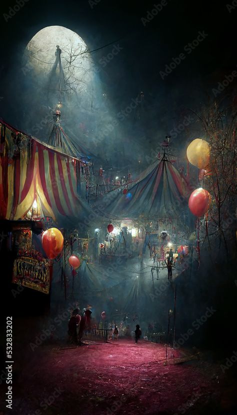 Circus Wallpaper Aesthetic, Fantasy Circus, Scary Circus, Haunted Circus, Circus Wallpaper, Dark Carnival, Haunted Carnival, Creepy Circus, Circus Aesthetic