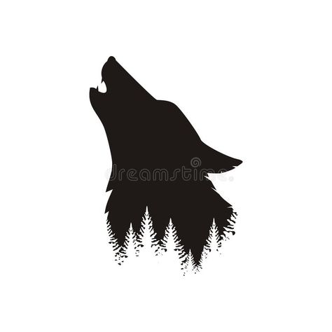 Wolf Silouhette Art, Wolf Silhouette Drawing, Wolf Silhouette Tattoo Design, Wolf Minimal Tattoo, Animal Silhouette Tattoo, Wolf Outline Tattoo, Howling Wolf Tattoo Design, Wolf Howling Tattoo, Wolf Silhouette Tattoo