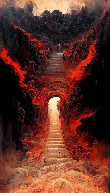 The hell inferno metaphor souls entering... | Premium Photo #Freepik #photo #hell #inferno #hell-background #red-fire Ancient Stone Wall, Motorcycle Artwork, Red And Black Wallpaper, Tattoo Background, Hell Fire, Dantes Inferno, Burning Fire, Ancient Stone, The Cave