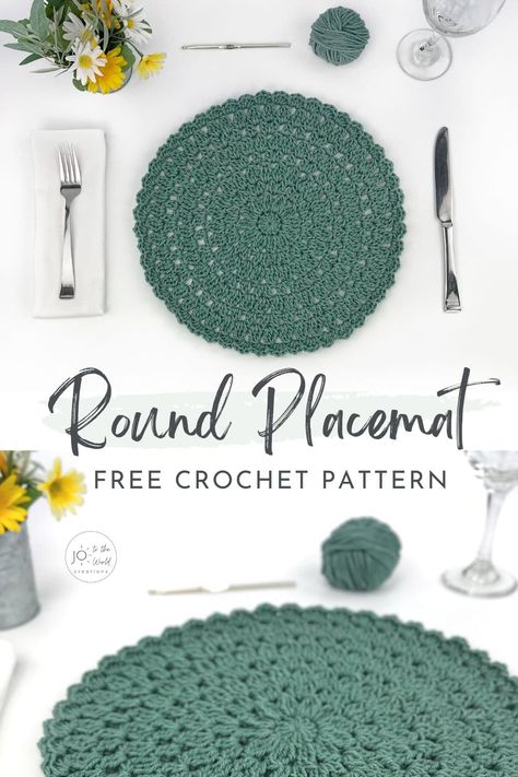 Crochet Placemat, Crochet Placemat Patterns, Round Placemat, Crochet Placemats, Placemats Patterns, Crochet Circles, Crochet Table Runner, Crochet Kitchen, Crochet Home Decor