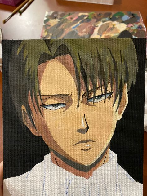 Tela, Hippies, Levi Ackerman Painting, Acrylic Ideas, Black Paper Drawing, Anime Canvas Art, Painting Canvases, Easy Doodle Art, Anime Canvas