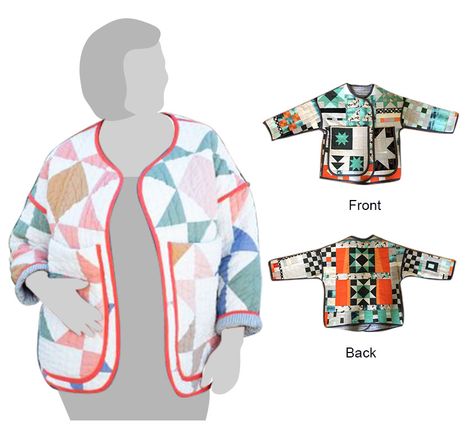 Couture, Patchwork, Quilted Jacket Pattern Diy, Kimono Jacket Pattern Free, Diy Quilted Jacket, Quilt Jacket Pattern, Quilt Coat Pattern, Quilted Sweatshirt Jacket, Tamarack Jacket Patterns