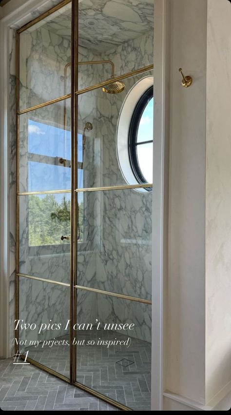 Arched Shower Doors, Marie Flanigan Bathroom, Modern French Country Bathroom Ideas, Closet To Bathroom, Primary Bathroom Remodel, Shower Aesthetic, Primary Bath, Be Patience, Master Bath Remodel