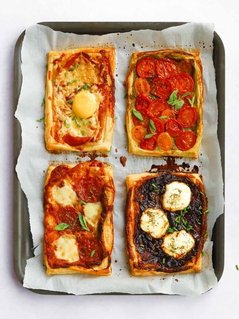 Puff Pastry Savory, Ideas With Puff Pastry, Starters Recipes Dinner Party, Puff Pastry Dinner, Cheese And Onion Pasty, Puff Pastry Tarts, Kids Lunch Ideas, Savory Puff Pastry, Gluten Free Puff Pastry