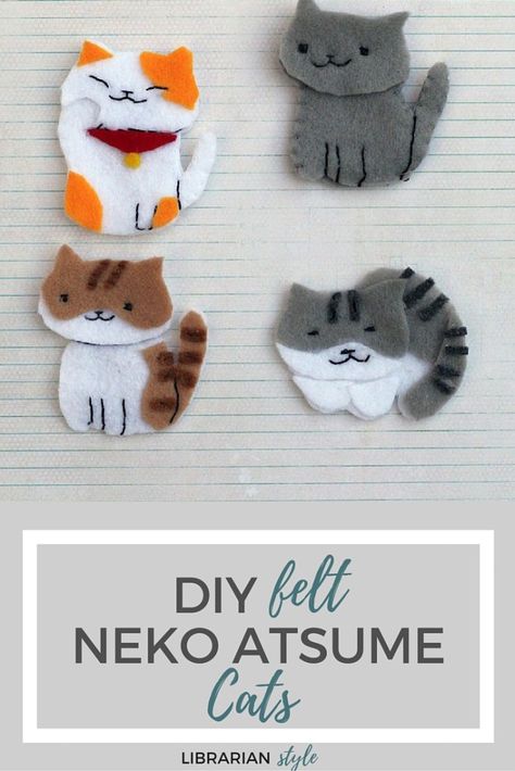 Items To Make And Sell, Neko Atsume Kitty Collector, Neko Atsume, Diy Felt, Felt Cat, Crafts To Make And Sell, Cat Crafts, Cat Diy, Felt Diy