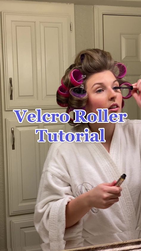 How To Rollers Hair, Heatless Curlers Rollers, Best Hair Rollers For Long Hair, Curl Hair With Velcro Rollers, How To Hair Rollers, How To Curl Your Hair With Rollers Rolls, Rollers Medium Length Hair, How To Hair Curlers, Velcro Roller Curls