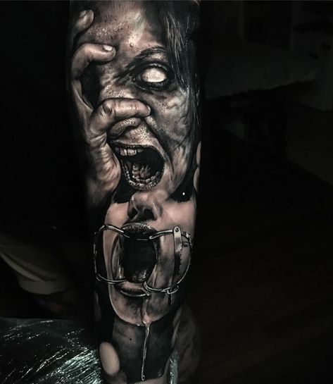 horror tattoo Tattoo collection. Every hour I publish the most interesting tattoos. Subscribe https://www.pinterest.com/tattoosalon1/horror-tattoo/ tattoo,tattoo designs,tattoo ideas,tattoo designs unique,tattoo designs drawings,tattoos for women,small tattoos,tattoos for men,sketch tattoo #tattoo #tattoodesigns #tattooideas #tattoosforwomen #tattoosforwomensmall #tattoosfomensketch tattoo#skinartmag #supportgoodtattooing #support_good_tattooing #tattoos_alday #tattoosalday #tattoocollector #tat Corpse Tattoo, Eliot Kohek, Good And Evil Tattoos, Cthulhu Tattoo, Zombie Tattoos, Evil Tattoo, Chicano Style, Evil Tattoos, Demon Tattoo