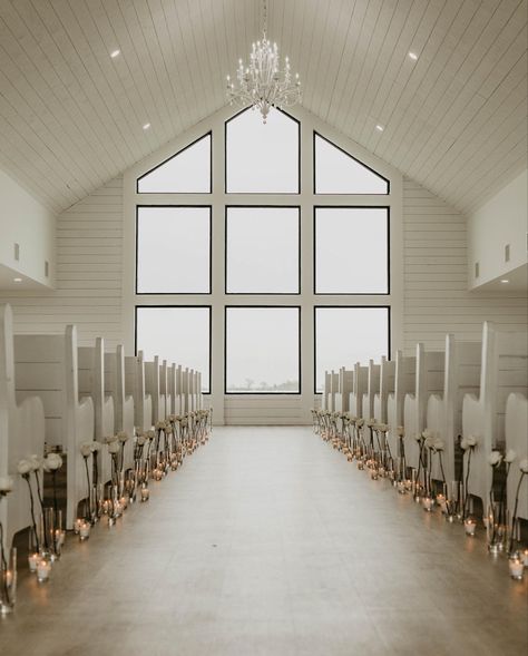 Simple Modern Wedding Aisle, Wedding Aisle Block Off, Candle Wedding Aisle, Candles Down Aisle, Ceremony Aisle Decor Indoor, Floral And Candle Wedding Aisle, Ceremony Aisle Candles, Modern Wedding Aisle, Candle Aisle Wedding