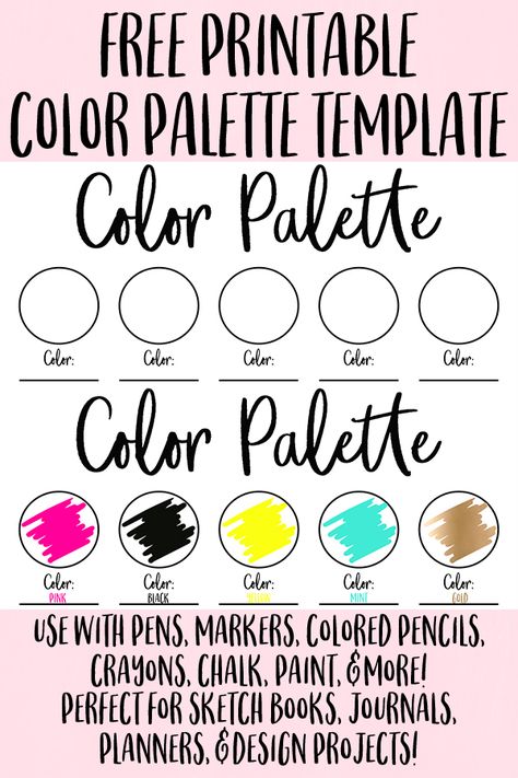 Free Color Palette Template for Planners, Journals, Sketch Books, Projects, Painting, Makeup, Nail Polish, Home Design, & More! #freedownload #digitalfreebies #colorpalette #colorpalettes #freepsd #photoshoptemplate #freetemplate #plannerprintable #freeprintable #freeplannerprintable #silhouettecameo #studio3 #freesvg #sketching #artists #watercolors #homedecor #makeup #nailpolish Color Palette Template Blank, Color Pallets Markers, Color Swatches Template, Makeup Palette Template Blank, Marker Swatch Template, Free Printable Blank Color Swatch Chart, Color Pencil Swatch Template, Motherhood Funny, Physical Planner