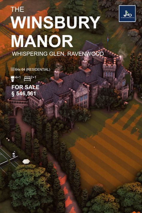 The Winsbury Manor, Historical Residence in Ravenwood (NO CC) Ts4 Magic Cc, Sims 4 Gothic Mansion, Sims 4 Royal Castle, Gothic Cc Sims 4, Sims 4 Castle Build, Sims 4 Castle Cc, Sims 4 Castle, Medieval Vampire, Historical Castle