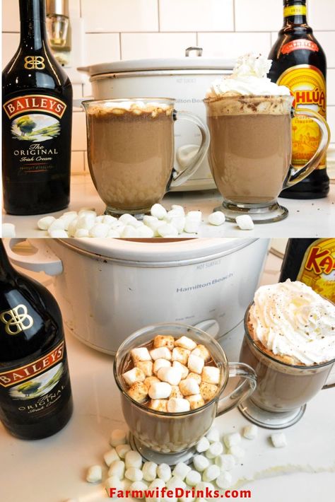 Hot Chocolate Alcoholic Drinks, Alcoholic Hot Chocolate Recipes, Chocolate Alcoholic Drinks, Hot Chocolate Baileys, Alcoholic Hot Chocolate, Baileys Recipes Drinks, Baileys Hot Chocolate, Spiked Hot Chocolate Recipe, Kahlua Hot Chocolate