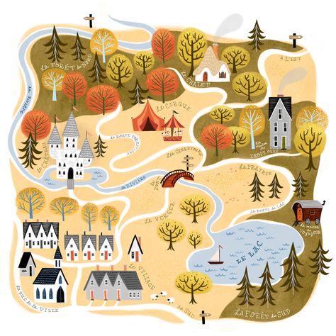 Jacqui Langeland is represented by Lindgren Smith Illustration : Lindgren & Smith Map Art Illustration, Maps Illustration Design, Cartoon Map, Folk Illustration, Map Projects, Hand Drawn Map, Fantasy Map, Travel Illustration, Illustrated Map