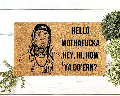 Door Mat Funny, Funny Welcome Mat, Funny Doormats, Rap Lyrics, Door Rugs, Custom Doormat, Coir Doormat, Personalized Door Mats, Coconut Fiber