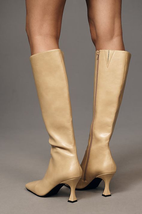 Polyurethane upper Synthetic insole, sole Side zip Imported | Checkmate Boots by Jeffrey Campbell in Yellow, Women's, Size: 9.5, Polyurethane at Anthropologie Shop Boots, Winter Lookbook, Weather Boots, Fall 24, Smart Outfit, Fancy Shoes, Dream Shoes, Tall Boots, Jeffrey Campbell