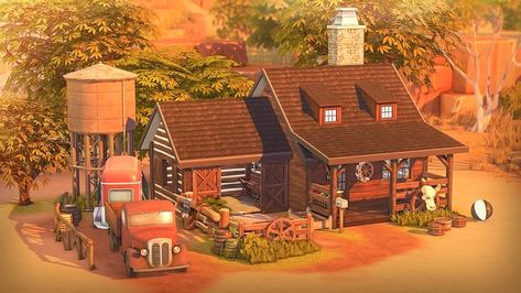 Teeny Tiny Ranch 🛻 | Patreon Tiny Ranch House, Sims 4 Ranch House, Sims 4 Ranch Cc, Sims 4 Ranch, Sims Room, Sims Inspiration, Sims 4 Speed Build, House Ranch, Town Houses