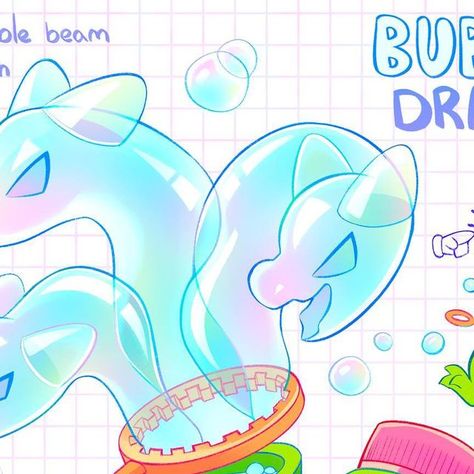 Morgan 🇨🇦🏳️‍🌈🏳️‍⚧️ on Instagram: "OTA | Bubble Dragon 🫧 WHICH COLOR SCHEME WORKS BEST???????  A curious Hydra, its body is a Bottle of Bubble solution, with heads coming from the bubble wand! It can have any number of heads, but with a few POPS and its back to no heads! Shoots an impressive bubble beam, but needs to be careful not to run out of bubble solution!  🫧 THIS DESIGN IS UP FOR OFFERS! 🫧 Offer USD > Merch from this wishlist > Characters + Art! By bidding on my work, you agree To my terms of service ! Bidders must exercise good sportsmanship, no rudeness or harassment will be tolerated!" Bubble Character Design, Bubble Character, Bubble Dragon, Good Sportsmanship, Bubble Solution, Reference Ideas, Bubble Bottle, Bubble Wand, Bubble Style