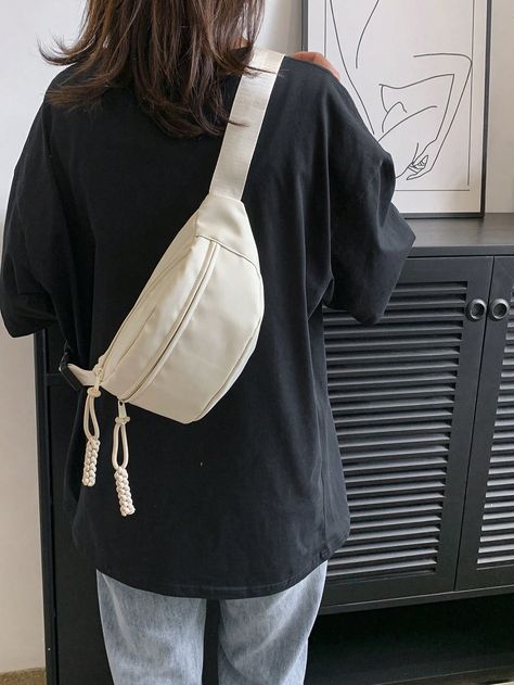 White Sling Bag, Sling Bags Women, Selfcare Tips, Black Fanny Pack, Moda Streetwear, Trendy Streetwear, Minimalist Bag, Bag Designs, Crossbody Bags For Travel