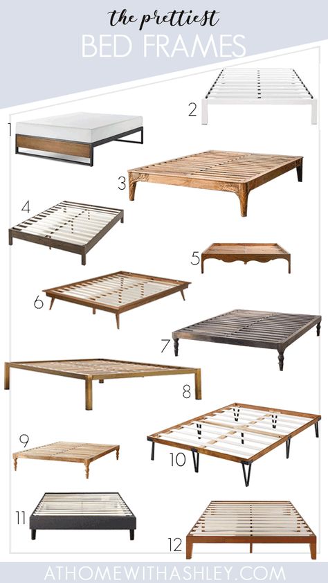 Small Queen Bed Frame, Sturdy Bed Frames, Headboard Compatible Bed Frame, Headboard Without Bed Frame, Bed Without Legs Ideas, Queen Bed Frame No Headboard, Cheap King Bed Frame, No Footboard Beds, Bed Frame Without Headboard Ideas