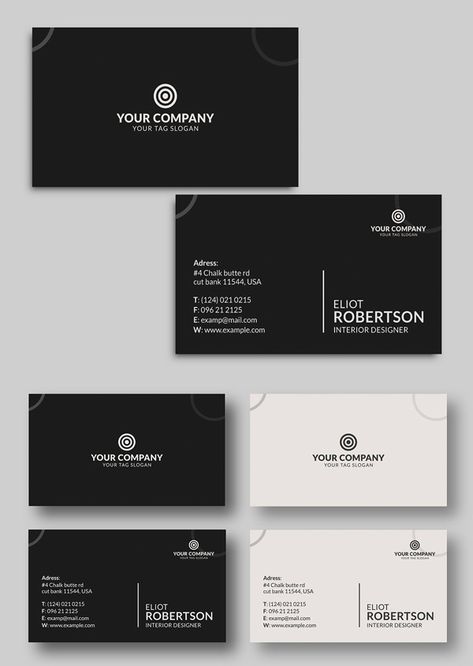 Black & White Business Card One Side Business Card, Business Card It Company, Business Card Design Black And White, Business Card Black And White, Black And White Business Cards, Sample Business Cards, Business Card Design Black, Social Media Business Cards, Brand Guidelines Template