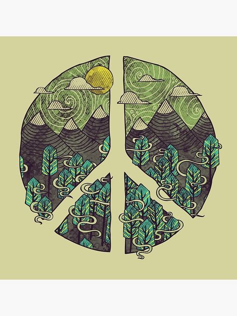 "Peaceful Landscape" Poster by againstbound | Redbubble Matted Artwork, Mundo Hippie, Match Collection, Bamboo Frame, Landscape Poster, Fast Forward, Printed Artwork, Deny Designs, Landscape Walls