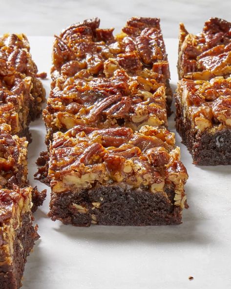 Pecan Pie Brownies (With Boxed Brownie Mix) | The Kitchn Boxed Brownie Recipes, Katie Lee Biegel, Pecan Pie Brownies, Homemade Pecan Pie, Pecan Brownies, Pie Brownies, Pecan Pie Easy, Bar Recipes, Brownie Mix