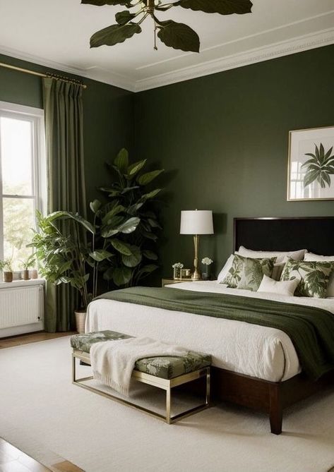 Transform Your Space: Green Bedroom Designs 2024 | Sage, Mint, Luxury - Dive into Timeless Elegance and Personalized Comfort Green Room Ideas Bedroom, Green Bedroom Walls, Green Bedroom Design, Green Bedroom Decor, Sage Green Bedroom, Bed Design Modern, Gold Bedroom, Green Walls, Bedroom Green