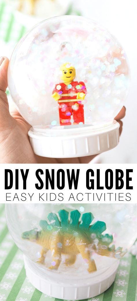 Kids Craft Snow Globe, Making Snow Globes For Kids, Easy Snow Globes For Kids, Making Your Own Snow Globe, January Steam Activities For Kids, Diy Snowglobe Kids, Snow Kids Crafts, How To Make Your Own Snow Globe, Snow Kids Activities