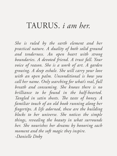 Taurus I Am Her, Taurus Captions For Instagram, Danielle Doby, Taurus Aesthetic, I Am Her, Trust Fall, Open Palm, Self Respect Quotes, Return To Sender