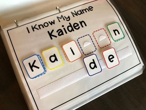 Names For Kindergarten, I Can Write My Name, Preschool Binder, Name Practice, Busy Binder, Name Recognition, Learning Binder, Name Activities, Learning Toys For Toddlers