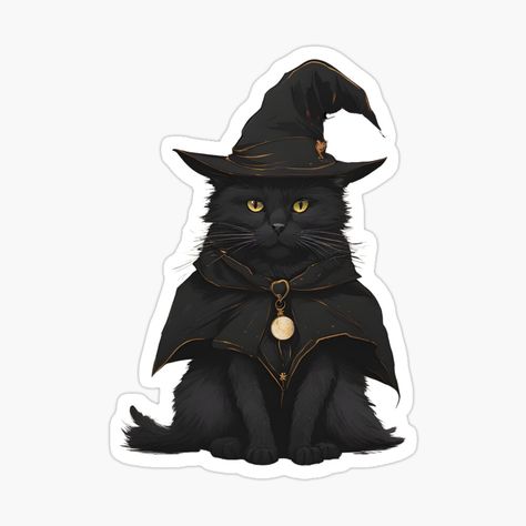 Cottagecore Store, Halloween Png Icons, Phone Back Stickers, Arcane Stickers, Halloween Stickers Printable, Cats Stickers, Weird Stickers, Black Cat Sticker, Spooky Cat