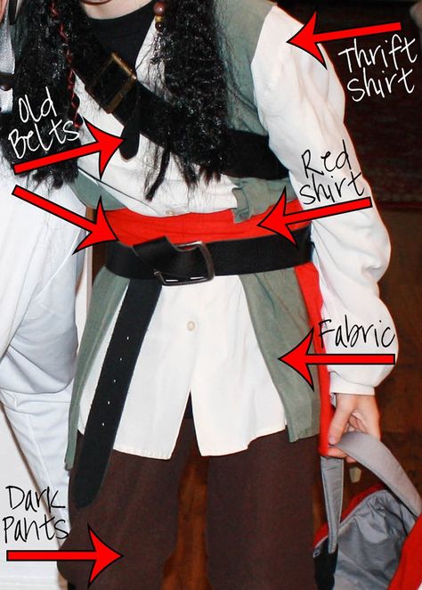 Easy DIY Jack Sparrow Costume - {CrazyHappy.Life} Pirates Diy Costume, Guy Pirate Costume Diy, Male Pirate Costume Diy, Diy Jack Sparrow Costume, Jack Sparrow Costume Kids, Diy Captain Jack Sparrow Costume, Captain Jack Sparrow Costume, Diy Pirate Costume For Women, Concert Decorations