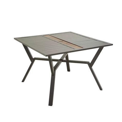 Latitude Run® Selva Metal 4 - Person Dining Table & Reviews | Wayfair Metal Dining Set, Woven Metal, Metal Table Top, Metal Dining Table, Side Coffee Table, Patio Dining Table, Square Dining Tables, Patio Dining Set, Square Tables