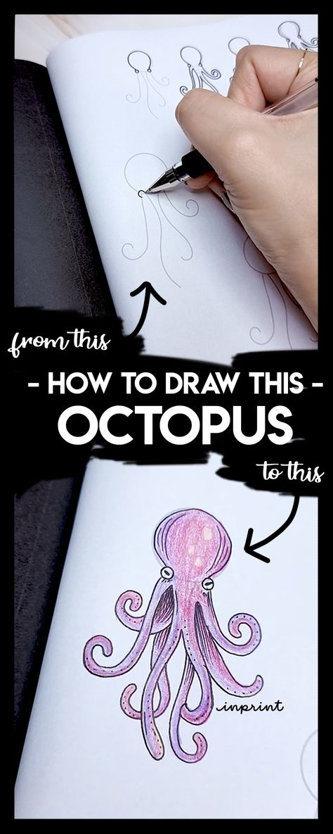 How To Draw A Octopus Step By Step, How To Draw An Octopus, Octopus Drawing Simple, Easy Octopus Drawing, How To Draw Octopus, Octopus Art Drawing, Draw An Octopus, Octopus Artwork, Octopus Drawing