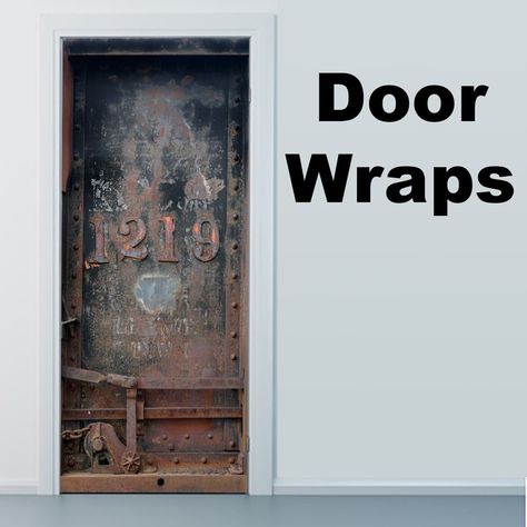 Speakeasy Basement Ideas, Steampunk Door, Vintage Industrial Storage, Warehouse Ideas, Speakeasy Door, Industrial Barn Door, Door Wrap, Refrigerator Wraps, Victorian Renovation