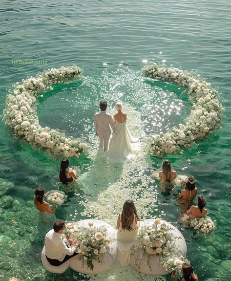 Wedding In Water, Beach Wedding Inspo, Beach Wedding Coral, Wedding Ocean, Dream Marriage, Oceanfront Wedding, Dream Beach Wedding, Wedding Night Lingerie, Ocean Wedding